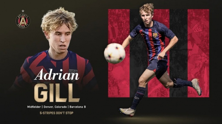 亚特兰大联官方：巴萨20岁中场吉尔转会加盟，签约至2027年6月